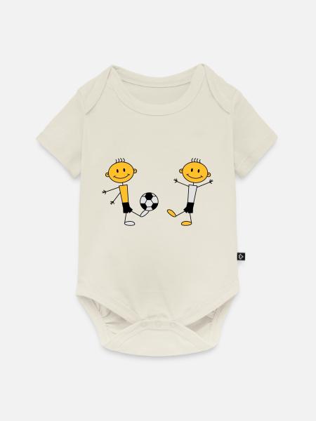 Play Soccer Boys - Baby Premium Kurzarmbody - Naturweiß