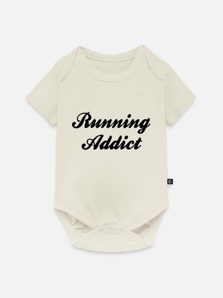 running addict - Baby Premium Kurzarmbody - Naturweiß