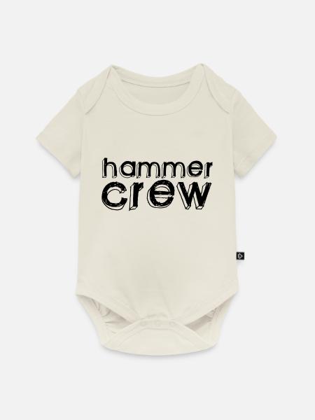 hammer crew - Baby Premium Kurzarmbody - Naturweiß