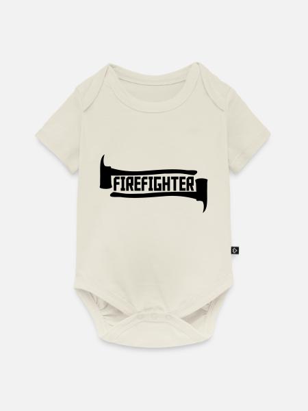 Firefighter Axt Logo - Baby Premium Kurzarmbody - Naturweiß