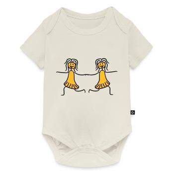 Girlfriends girls women friends dancing - Baby Premium short-sleeve bodysuit - off white - Front