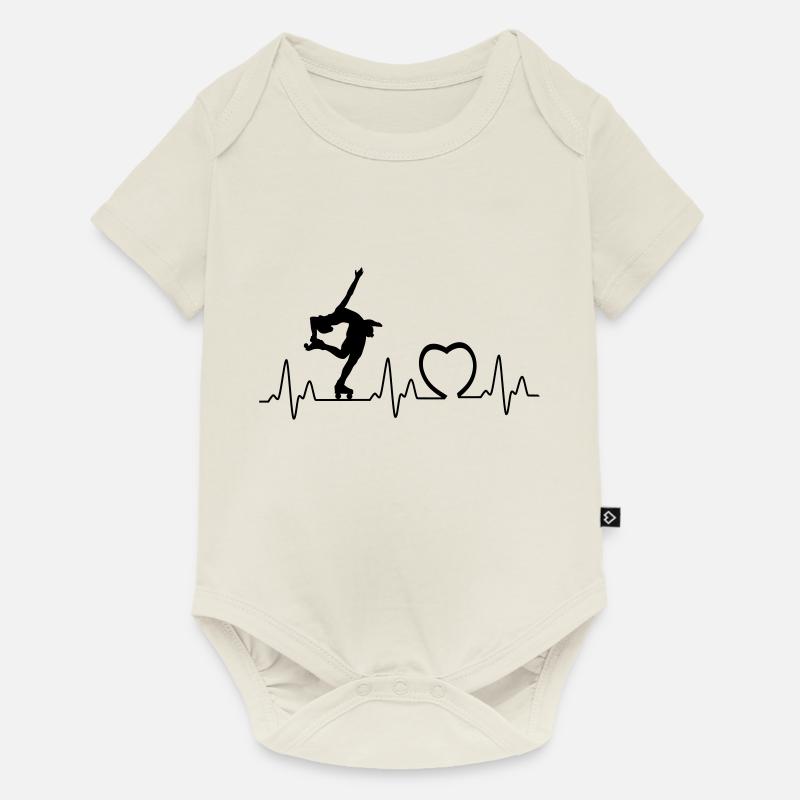 Heartbeat mit Herz roll2 - Baby Premium Kurzarmbody - Naturweiß