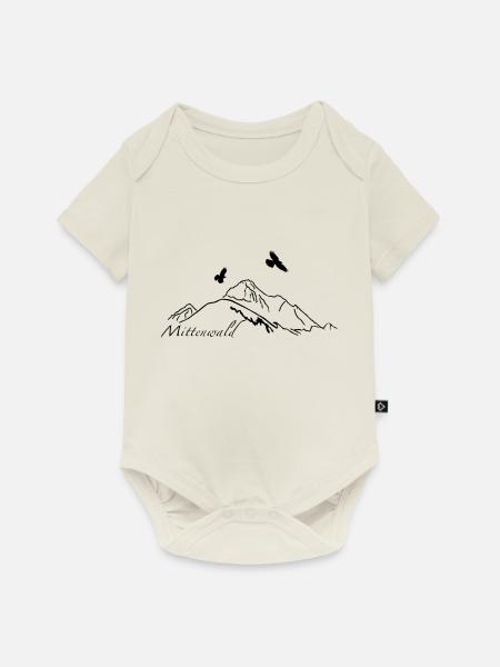 Mittenwald - Baby Premium Kurzarmbody - Naturweiß
