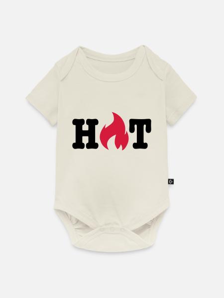 hot - Baby Premium Kurzarmbody - Naturweiß