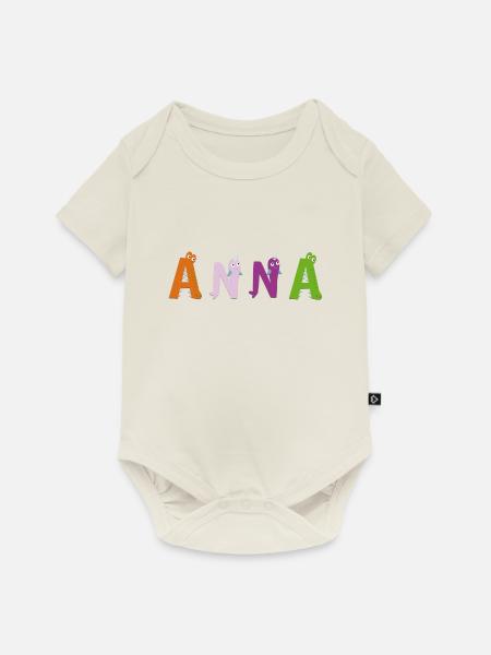 Anna - Baby Premium Kurzarmbody - Naturweiß