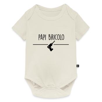Papi Bricolo - Body à manches courtes Premium Bébé - blanc cassé - Devant
