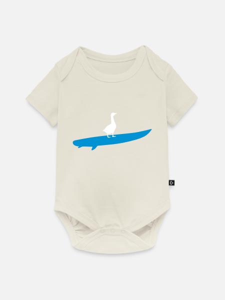 Surfende Gans Silhouette - Baby Premium Kurzarmbody - Naturweiß
