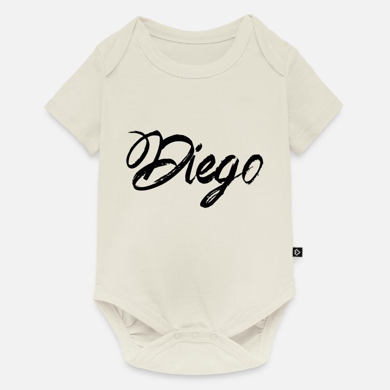 Diego - Baby Premium Kurzarmbody - Naturweiß