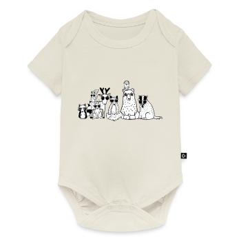 Des animaux cool de la forêt - Body à manches courtes Premium Bébé - blanc cassé - Devant