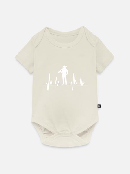 Jäger Herzfrequenz - Baby Premium Kurzarmbody - Naturweiß