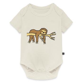 Happy hanging sloth - Baby Premium short-sleeve bodysuit - off white - Front