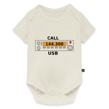 Radio call 144.300 Mhz ham radio - Baby Premium short-sleeve bodysuit - off white - Front