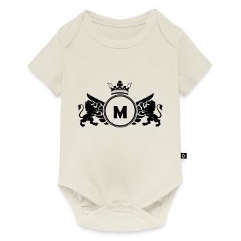 Buchstabe M Wappen - Baby Premium Kurzarmbody - Naturweiß - Vorne