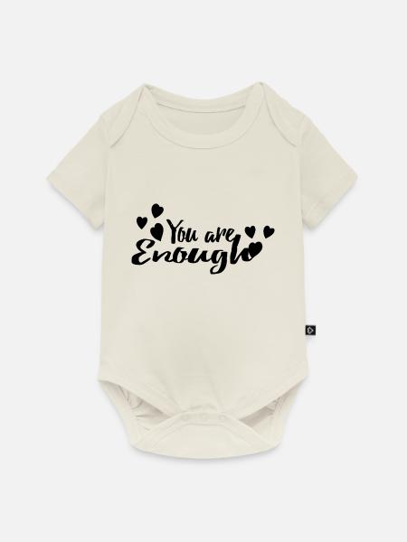 Du bist genug - Baby Premium Kurzarmbody - Naturweiß