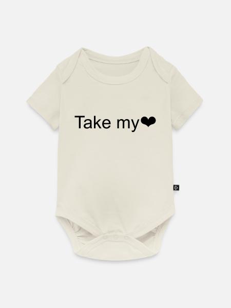 Take my - Baby Premium Kurzarmbody - Naturweiß