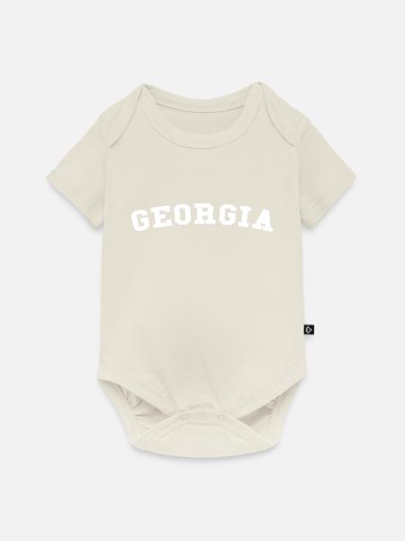 Georgien - Baby Premium Kurzarmbody - Naturweiß