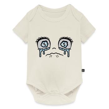 Sad crying girl face - Baby Premium short-sleeve bodysuit - off white - Front