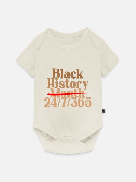 Black History Month 24/7/365 - Baby Premium Kurzarmbody - Naturweiß