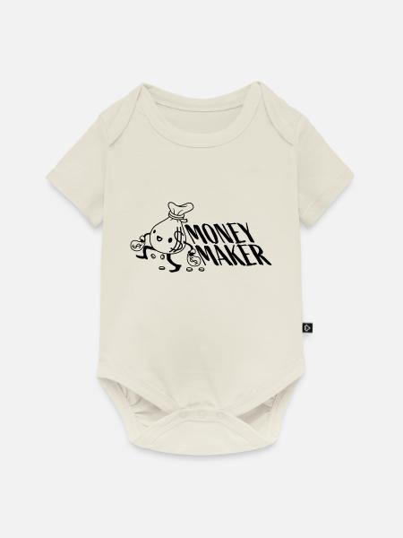 Money Maker gehender Geldsack - Baby Premium Kurzarmbody - Naturweiß