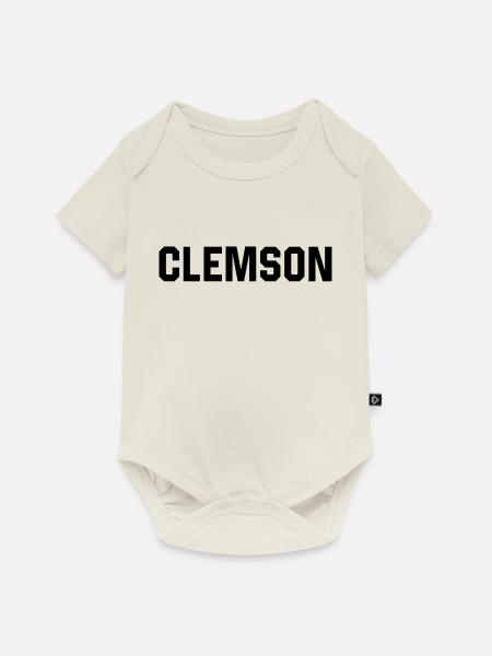Clemson - Baby Premium Kurzarmbody - Naturweiß