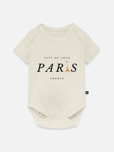 Stadt der Liebe Paris - Baby Premium Kurzarmbody - Naturweiß