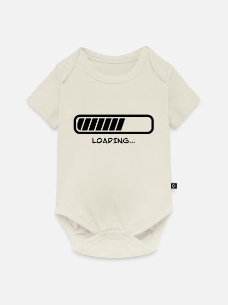 Ladebalken Aufladen Warten - Baby Premium Kurzarmbody - Naturweiß