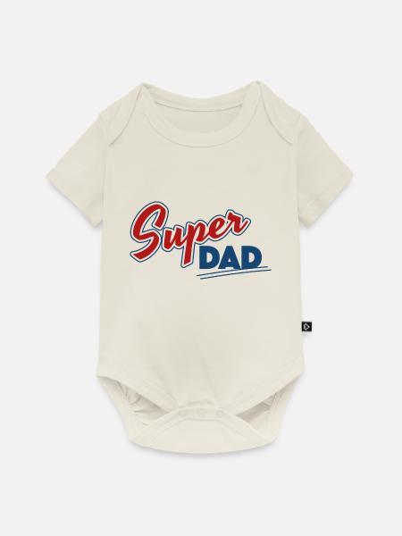 Super Papa - Baby Premium Kurzarmbody - Naturweiß
