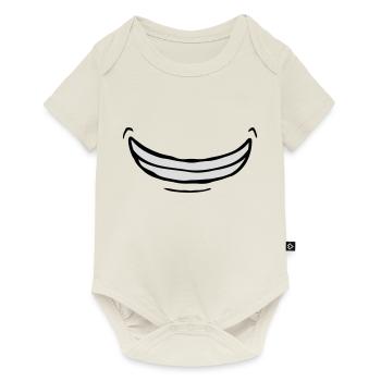 Wide exuberant comic grin - Baby Premium short-sleeve bodysuit - off white - Front