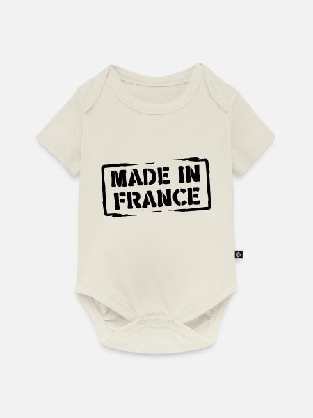 Hergestellt in Frankreich - Baby Premium Kurzarmbody - Naturweiß