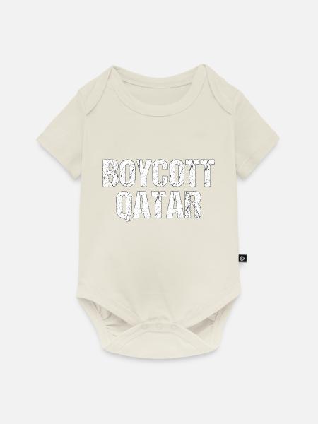 Boykott Katar Geschenk - Baby Premium Kurzarmbody - Naturweiß