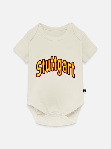 stuttgart - Baby Premium Kurzarmbody - Naturweiß