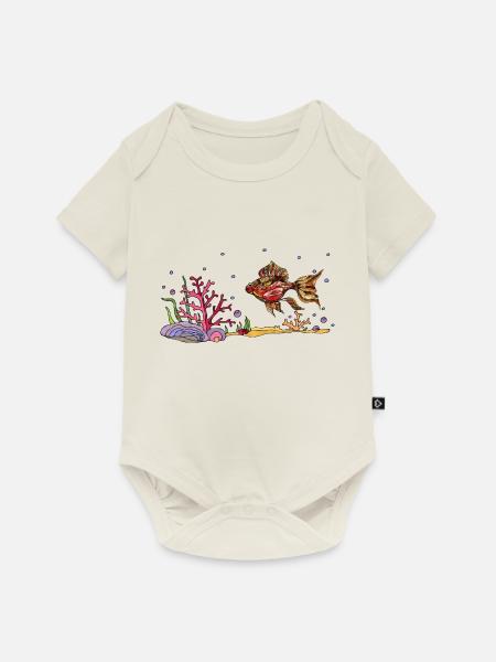Fisch - Baby Premium Kurzarmbody - Naturweiß