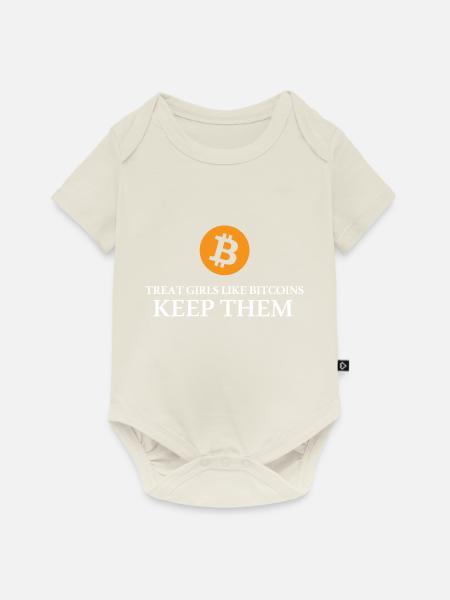 Crypto Bitcoin Trading - Baby Premium Kurzarmbody - Naturweiß