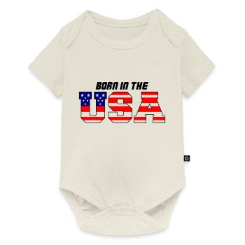 États-Unis nés dans le 3 - Body à manches courtes Premium Bébé - blanc cassé - Devant