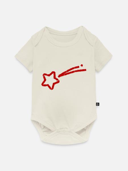 handgezeichnete Sternschnuppe - Baby Premium Kurzarmbody - Naturweiß
