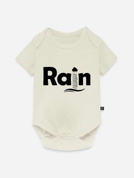Rain - Baby Premium Kurzarmbody - Naturweiß