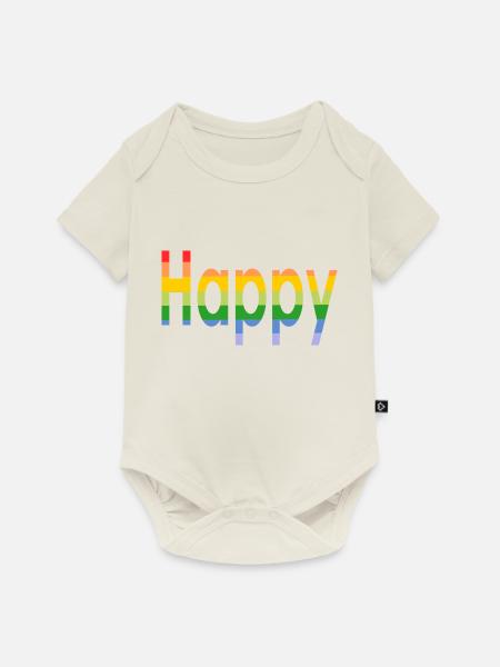 Feliz - Glücklich - Baby Premium Kurzarmbody - Naturweiß