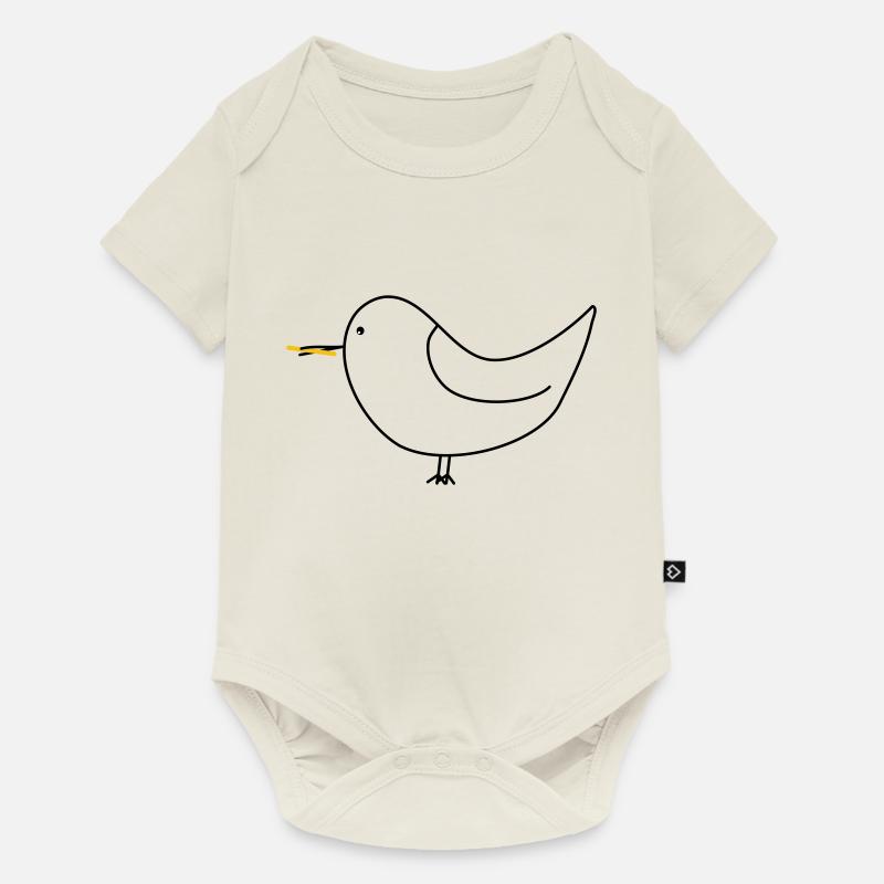 Möwe mit Pommes - Baby Premium Kurzarmbody - Naturweiß