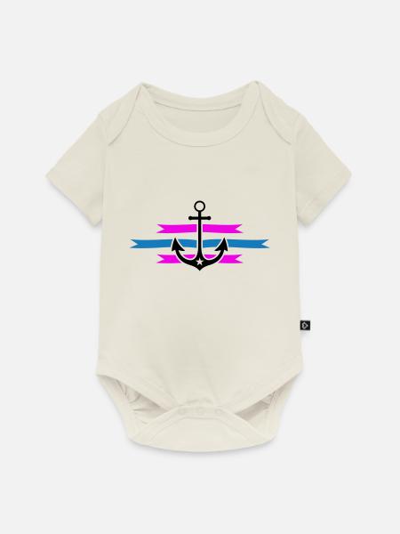anker - Baby Premium Kurzarmbody - Naturweiß