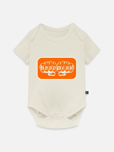 Handwerk Faust Orange - Baby Premium Kurzarmbody - Naturweiß