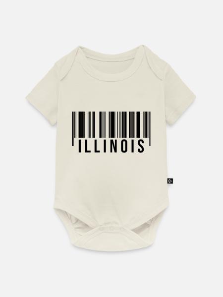 Illinois Barcode - Baby Premium Kurzarmbody - Naturweiß