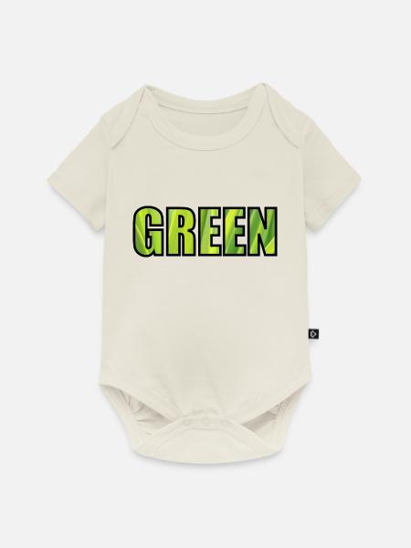 GREEN - Baby Premium Kurzarmbody - Naturweiß