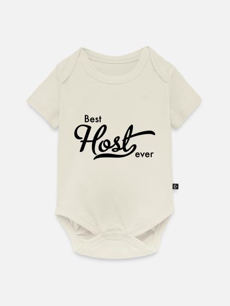 Gastgeber - Baby Premium Kurzarmbody - Naturweiß