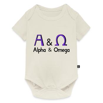 Alpha et Oméga - Body à manches courtes Premium Bébé - blanc cassé - Devant