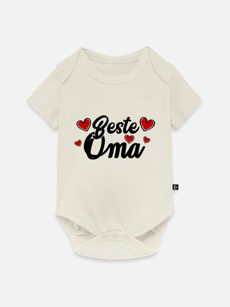 beste oma - Baby Premium Kurzarmbody - Naturweiß