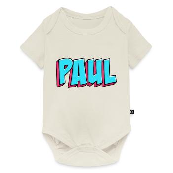Namen Motiv: Paul - Baby Premium Kurzarmbody - Naturweiß - Vorne