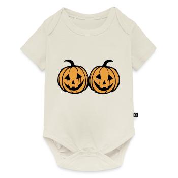 Pumpkin Face - Baby Premium short-sleeve bodysuit - off white - Front