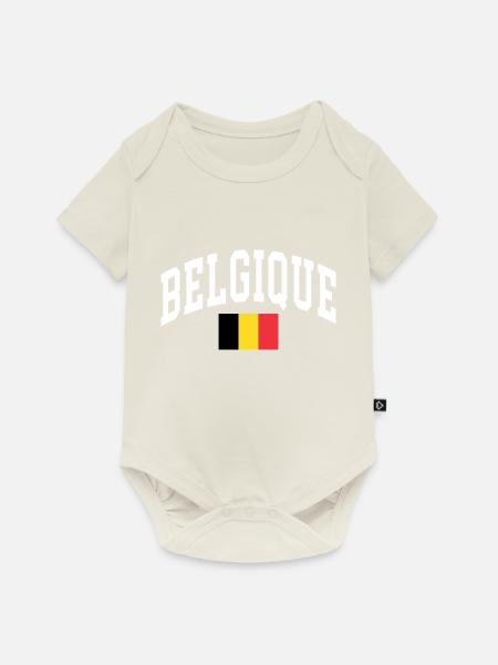 Belgien - Baby Premium Kurzarmbody - Naturweiß