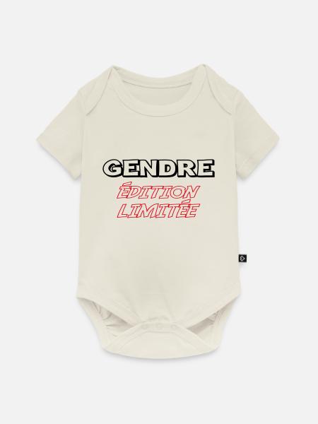 Limitierte Auflage GENDRE - Baby Premium Kurzarmbody - Naturweiß