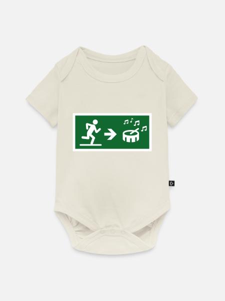 Ausstieg zum Drum-Sound - Baby Premium Kurzarmbody - Naturweiß